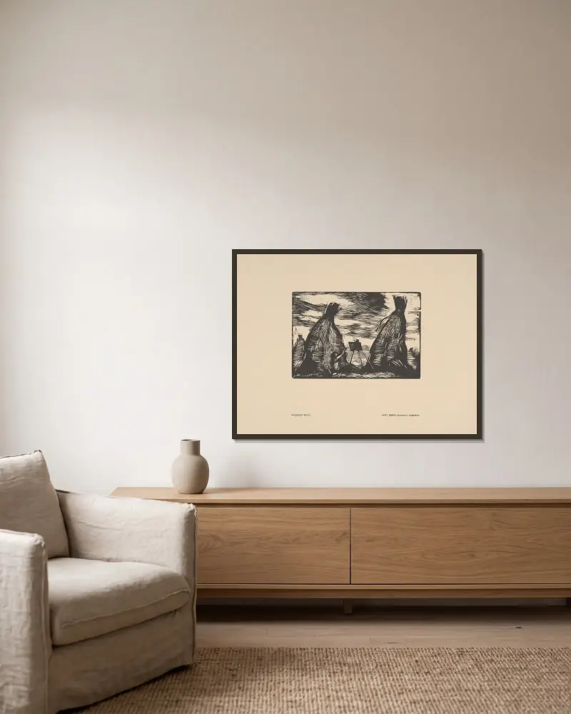 Getreidehaufen von Wojciech Weiss gerahmt an einer Wand