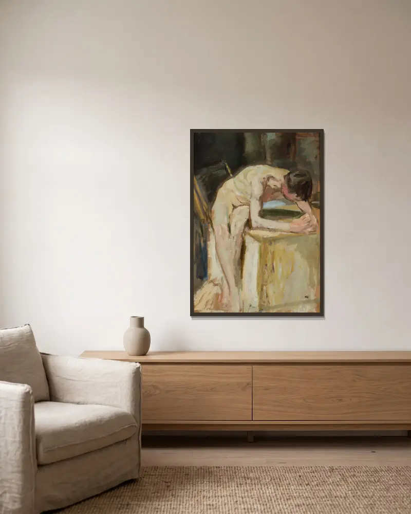 Akt von Wojciech Weiss gerahmt an einer Wand