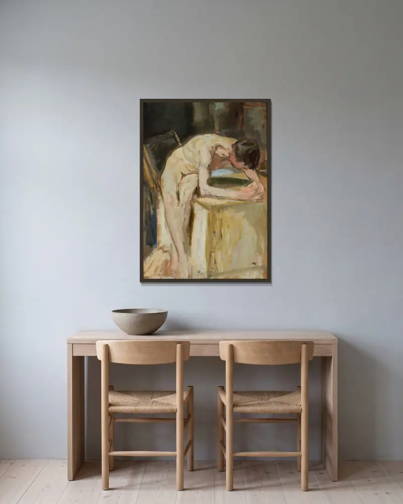 Akt von Wojciech Weiss gerahmt an einer Wand