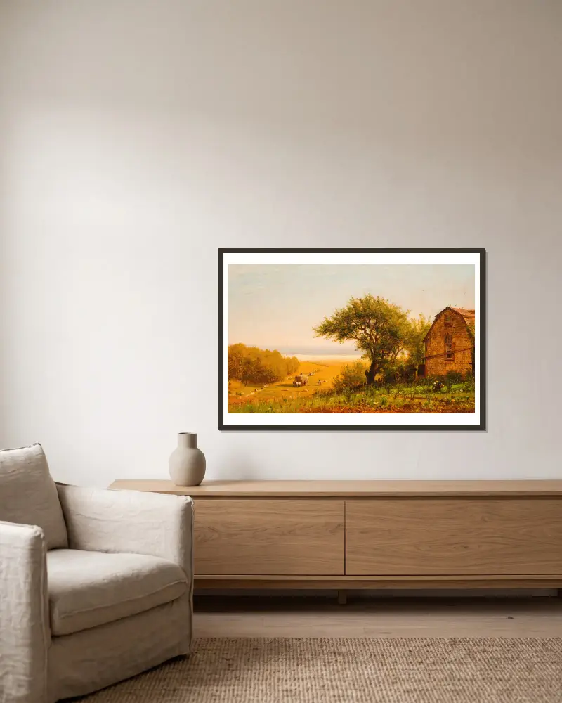 Ein Heim am Meer von Worthington Whittredge gerahmt an einer Wand