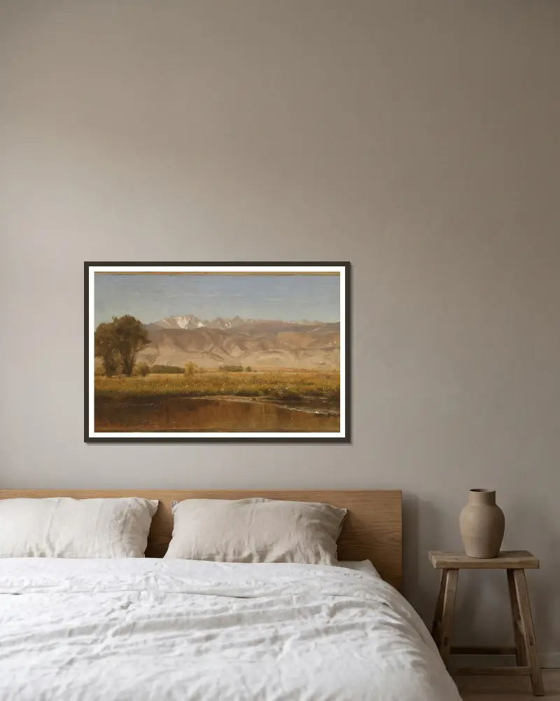 Foothills Colorado av Worthington Whittredge inramad på en vägg