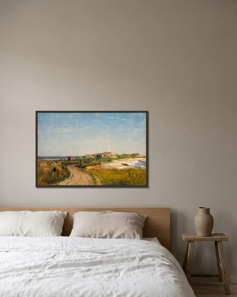 Seconnet Point, Rhode Island av Worthington Whittredge inramad på en vägg
