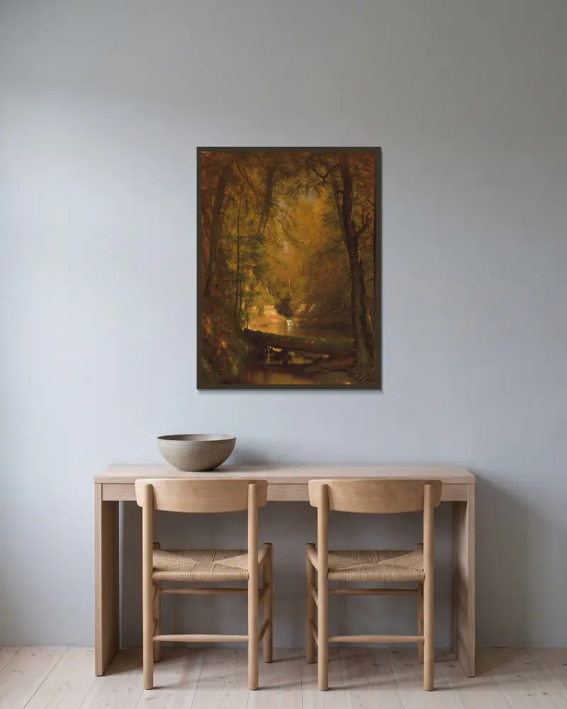 Sadzawka z pstrągami, Worthington Whittredge w ramie na ścianie