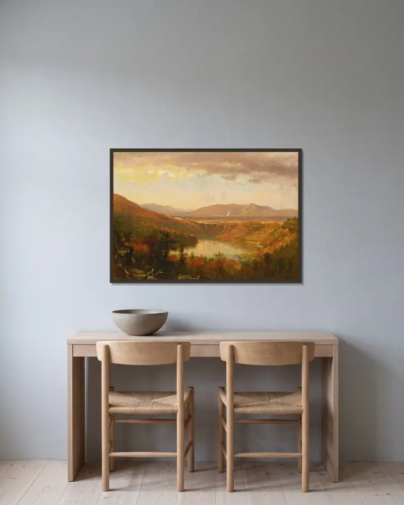 Utsikt över Kaaterskill Falls av Worthington Whittredge inramad på en vägg