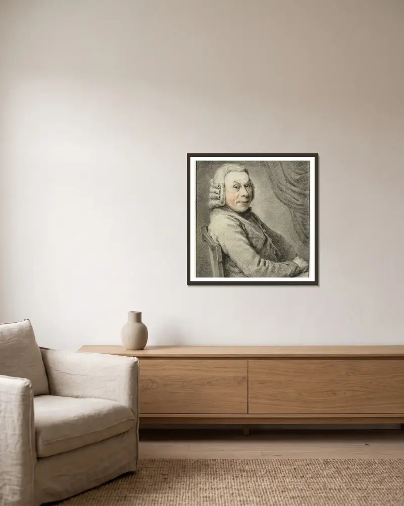 Bildnis von Cornelis van Noorde von Wybrand Hendriks gerahmt an einer Wand