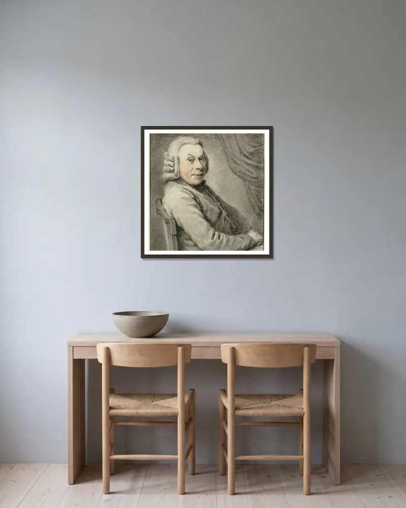 Bildnis von Cornelis van Noorde von Wybrand Hendriks gerahmt an einer Wand