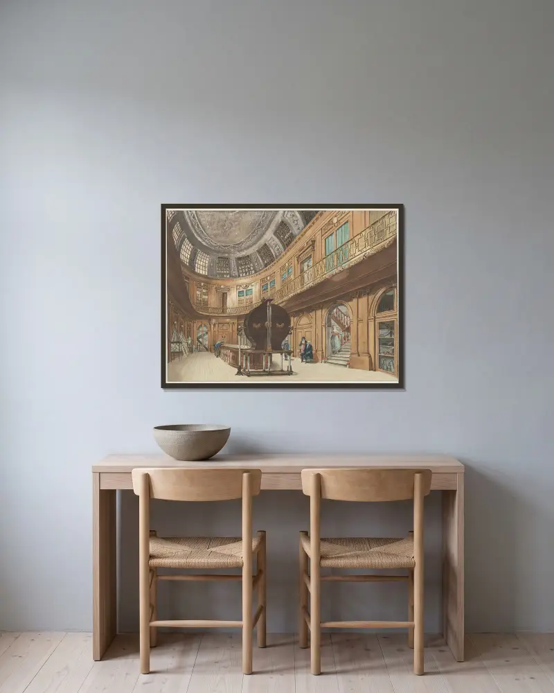 Teylers Stiftelse. Museum, stora eller ovala salen. av Wybrand Hendriks inramad på en vägg