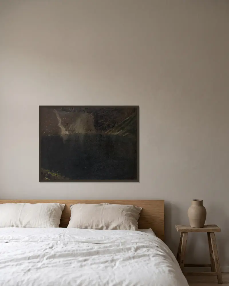 Der Schwarze See von Leon Wyczółkowski gerahmt an einer Wand