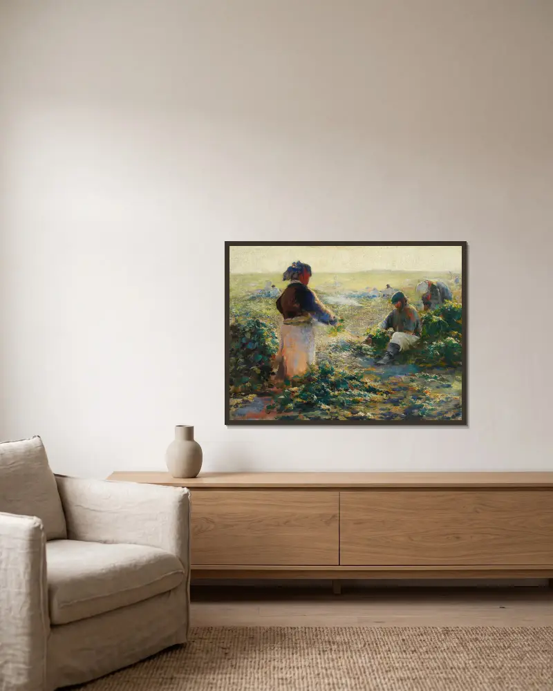 Rübenernte I von Leon Wyczółkowski gerahmt an einer Wand