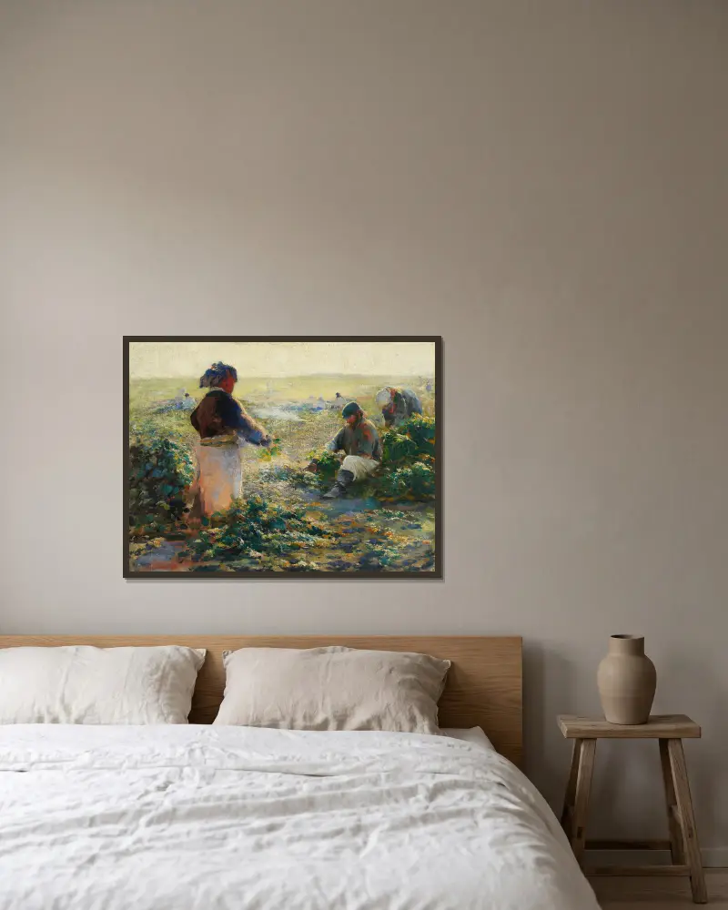 Rübenernte I von Leon Wyczółkowski gerahmt an einer Wand