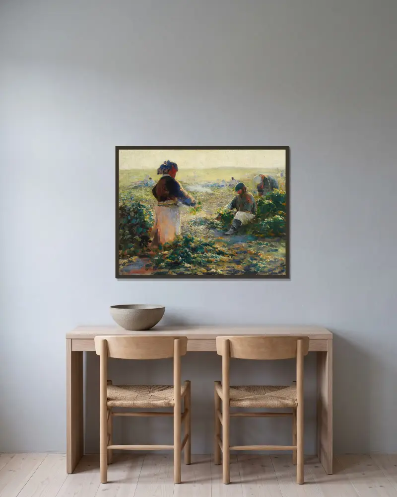 Rübenernte I von Leon Wyczółkowski gerahmt an einer Wand