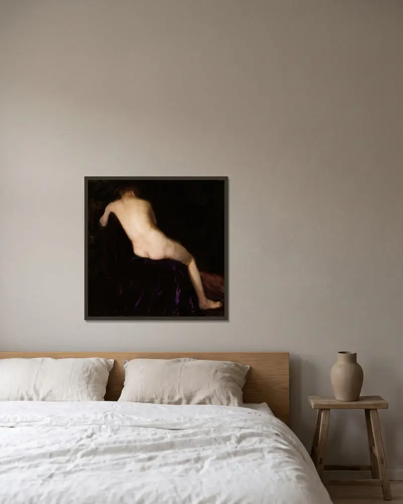 Weiblicher Akt von Leon Wyczółkowski gerahmt an einer Wand