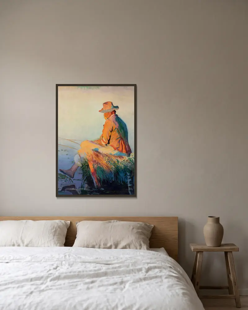Fisherman av Leon Wyczółkowski inramad på en vägg