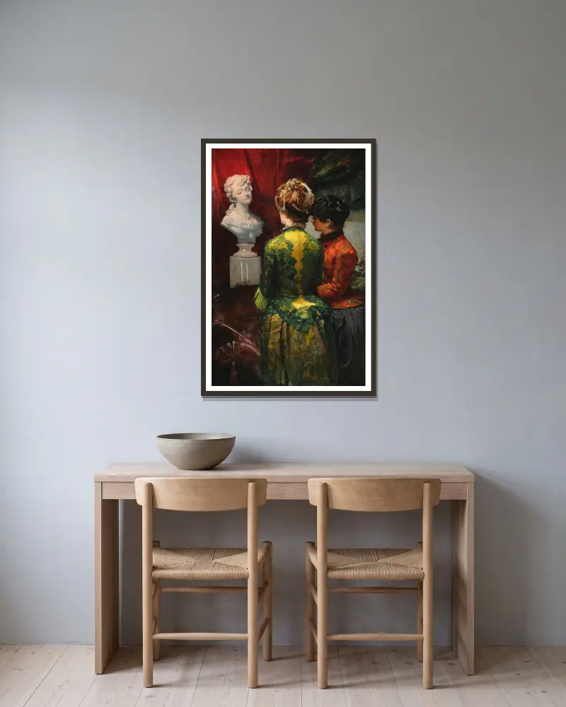 Im Boudoir von Leon Wyczółkowski gerahmt an einer Wand