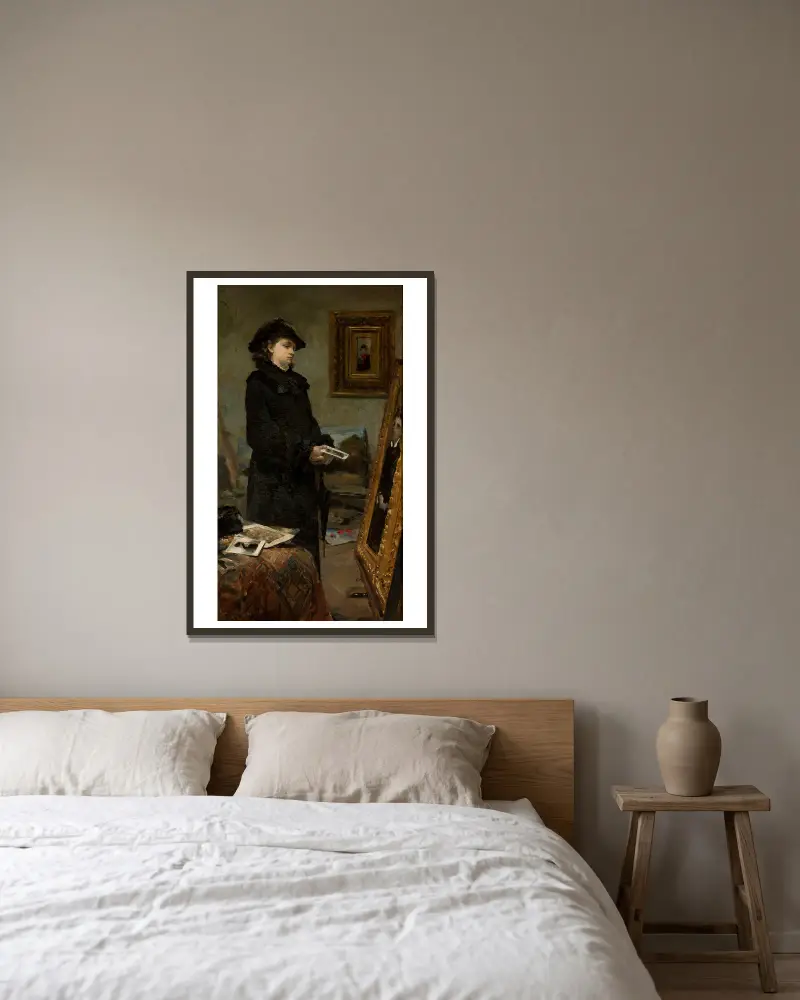 Im Atelier des Malers von Leon Wyczółkowski gerahmt an einer Wand
