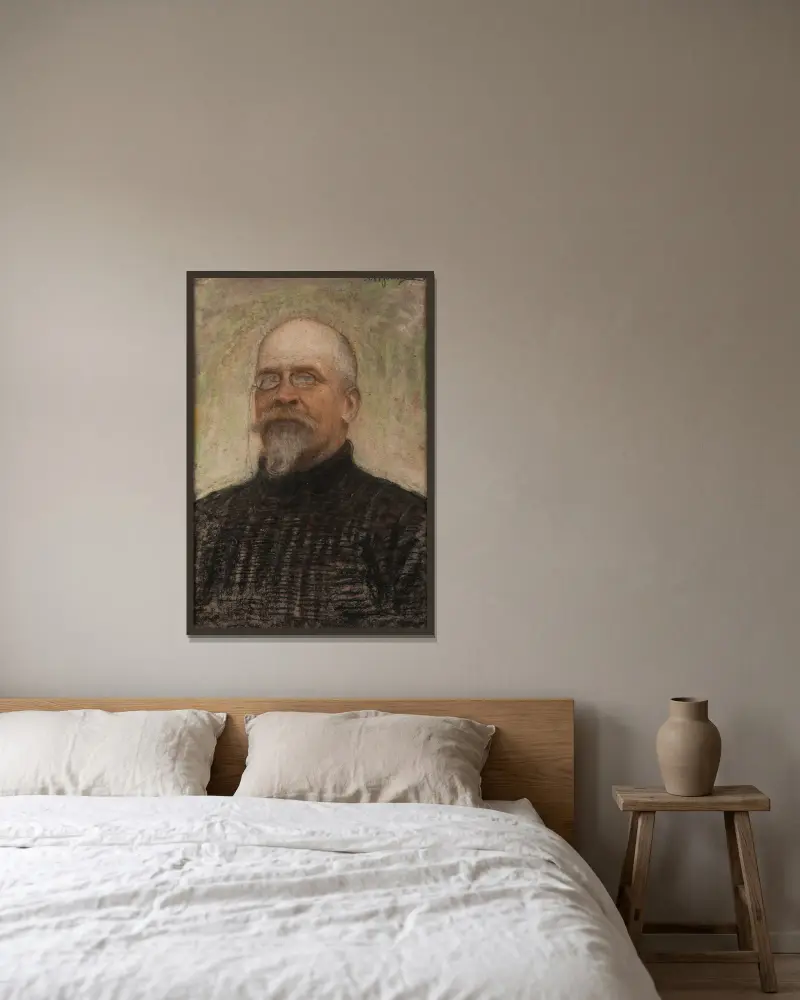 Porträt von Bruno Abdank-Abakanowicz von Leon Wyczółkowski gerahmt an einer Wand