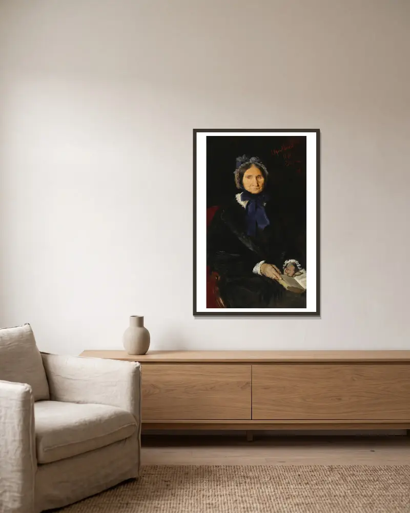 Porträt von Frau Falińska, der Großmutter des Künstlers von Leon Wyczółkowski gerahmt an einer Wand