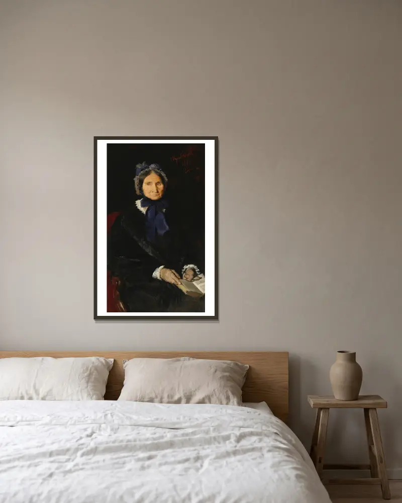 Porträt von Frau Falińska, der Großmutter des Künstlers von Leon Wyczółkowski gerahmt an einer Wand