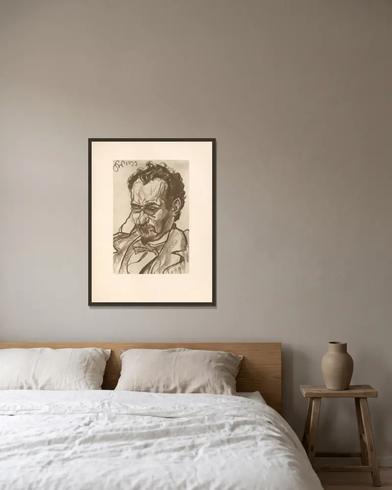 Porträtt av A. Lange av Stanisław Wyspiański inramad på en vägg
