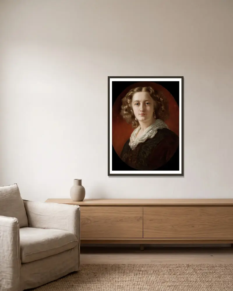 Porträtt av Zofia Odescalchi, född Branicka av Franz Xaver Winterhalter inramad på en vägg