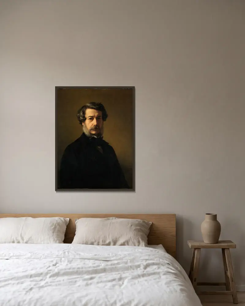 Selbstbildnis av Franz Xaver Winterhalter inramad på en vägg