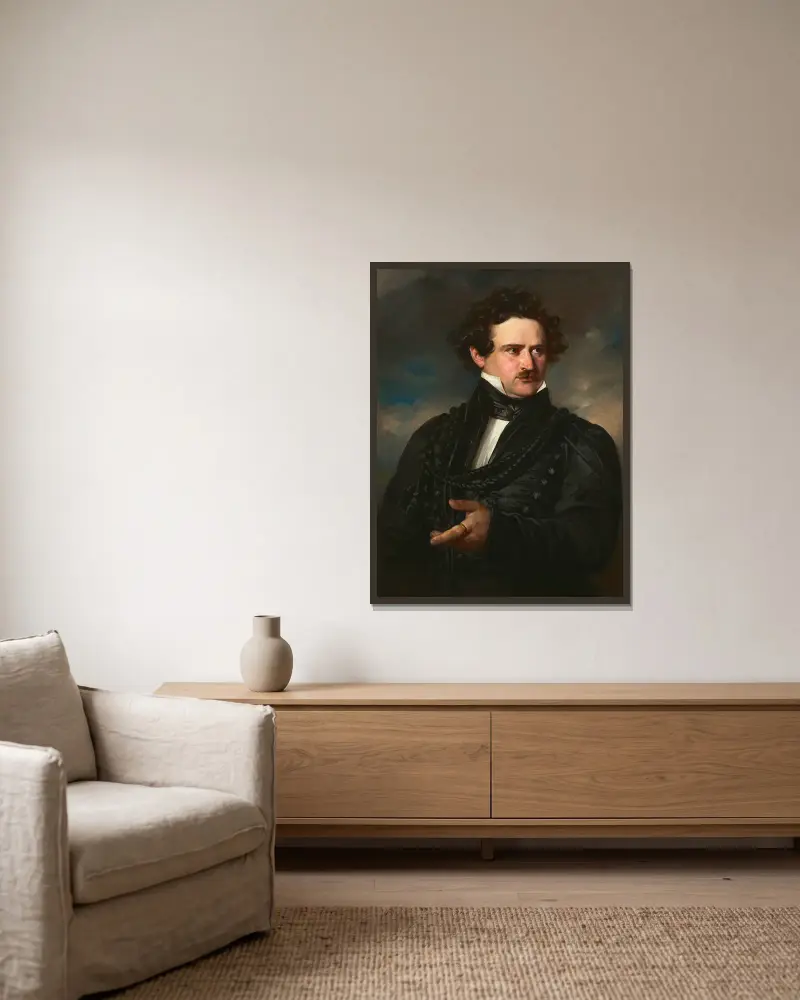 The Writer Karl Spindler av Franz Xaver Winterhalter inramad på en vägg