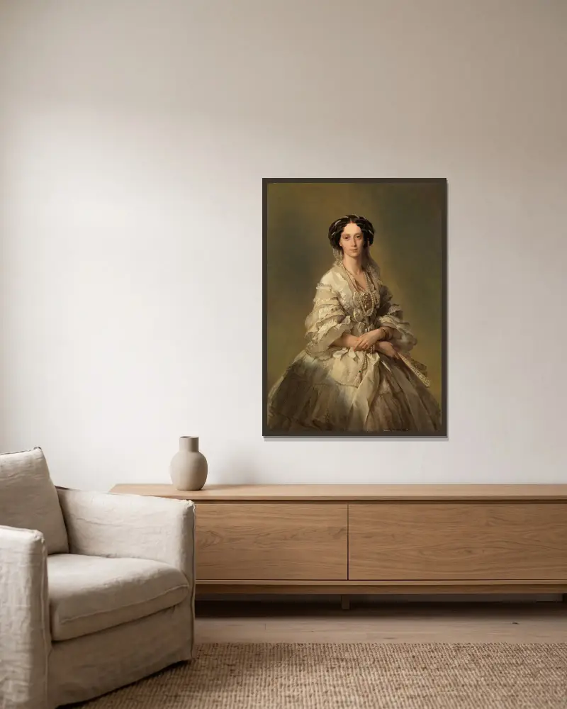 Tsaritsan Maria Alexandrovna av Ryssland av Franz Xaver Winterhalter inramad på en vägg