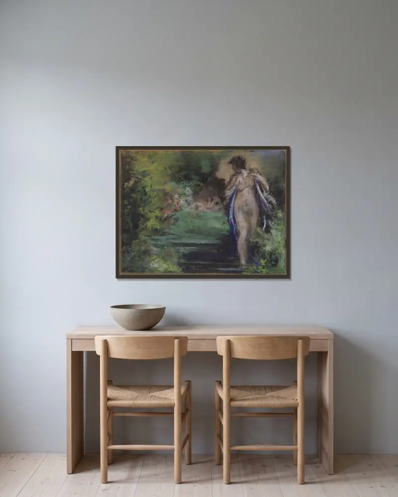 Tanz im Grünen von Ker-Xavier Roussel gerahmt an einer Wand