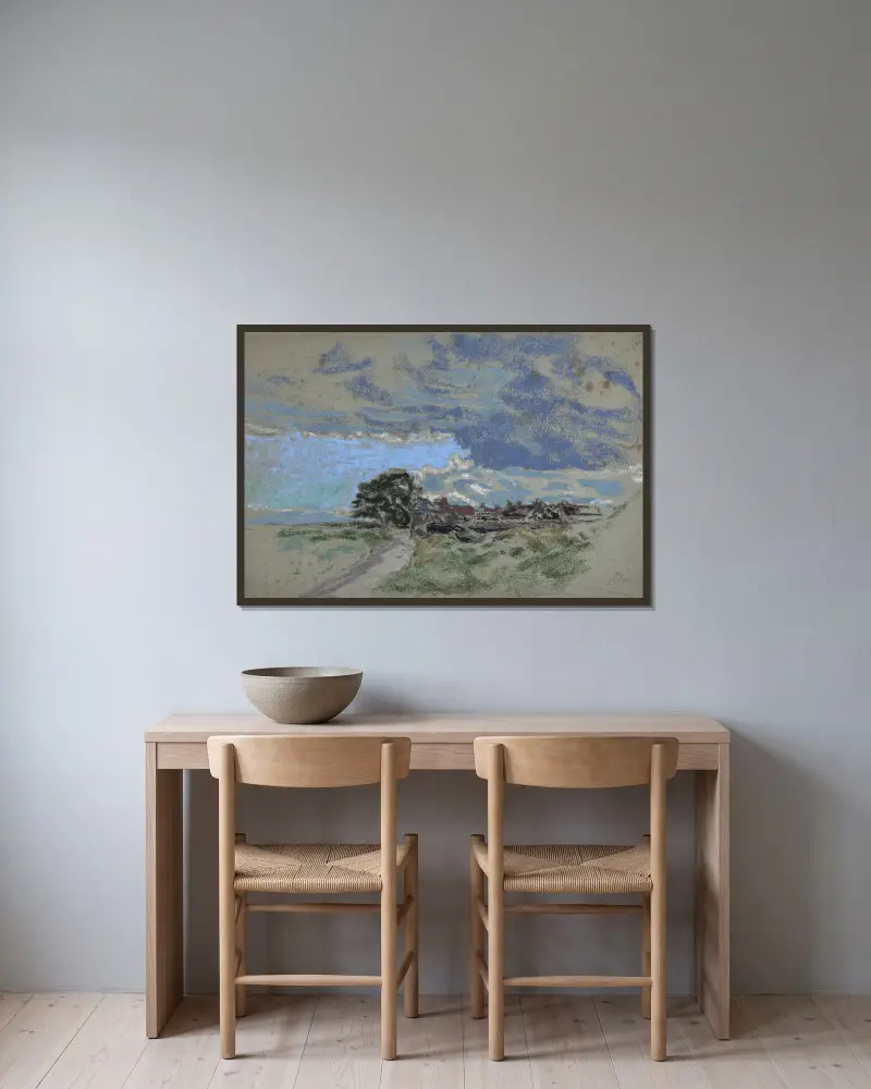 Vy över Sallenelles by, Normandie av Ker-Xavier Roussel inramad på en vägg