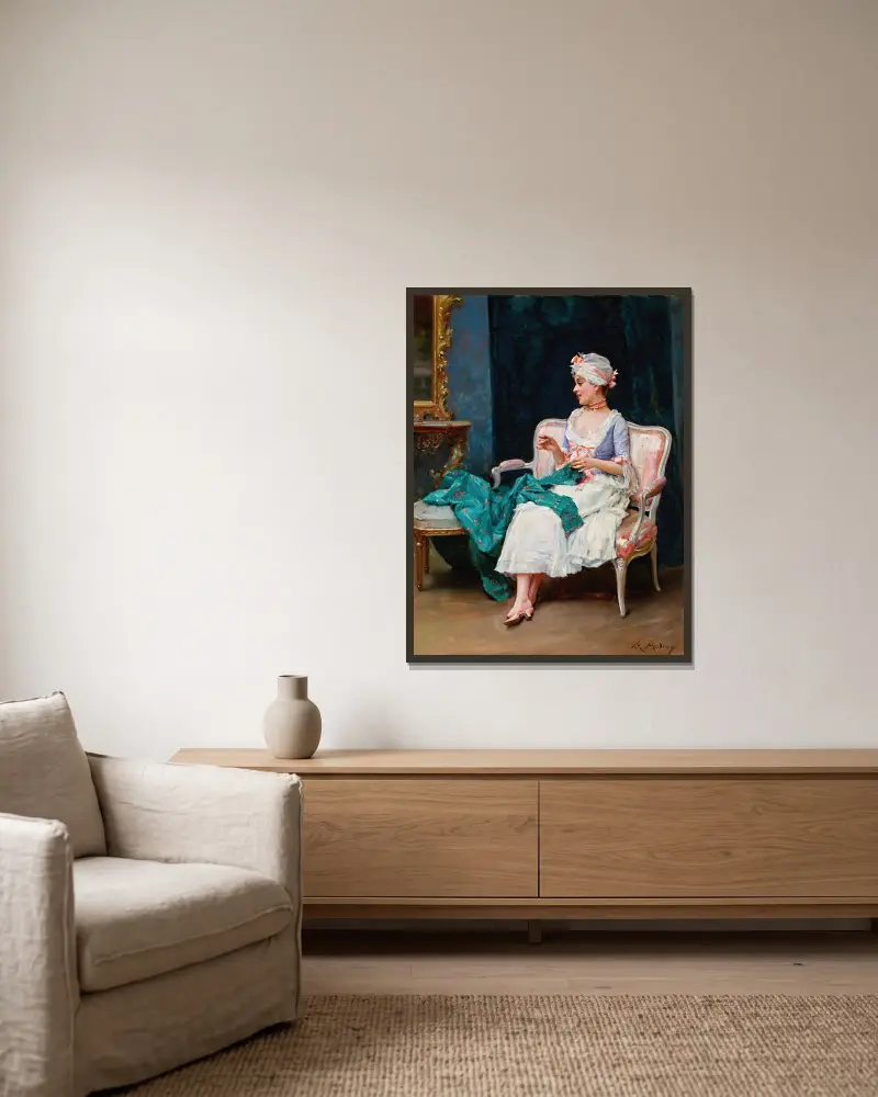 Aline av Raimundo de Madrazo y Garreta inramad på en vägg