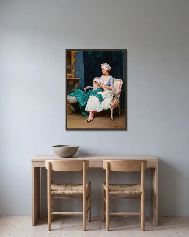 Aline av Raimundo de Madrazo y Garreta inramad på en vägg