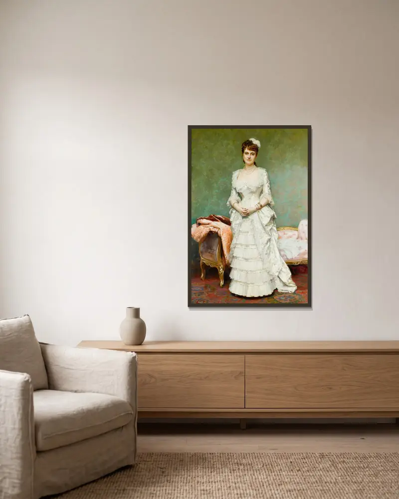 Before the ball av Raimundo de Madrazo y Garreta inramad på en vägg