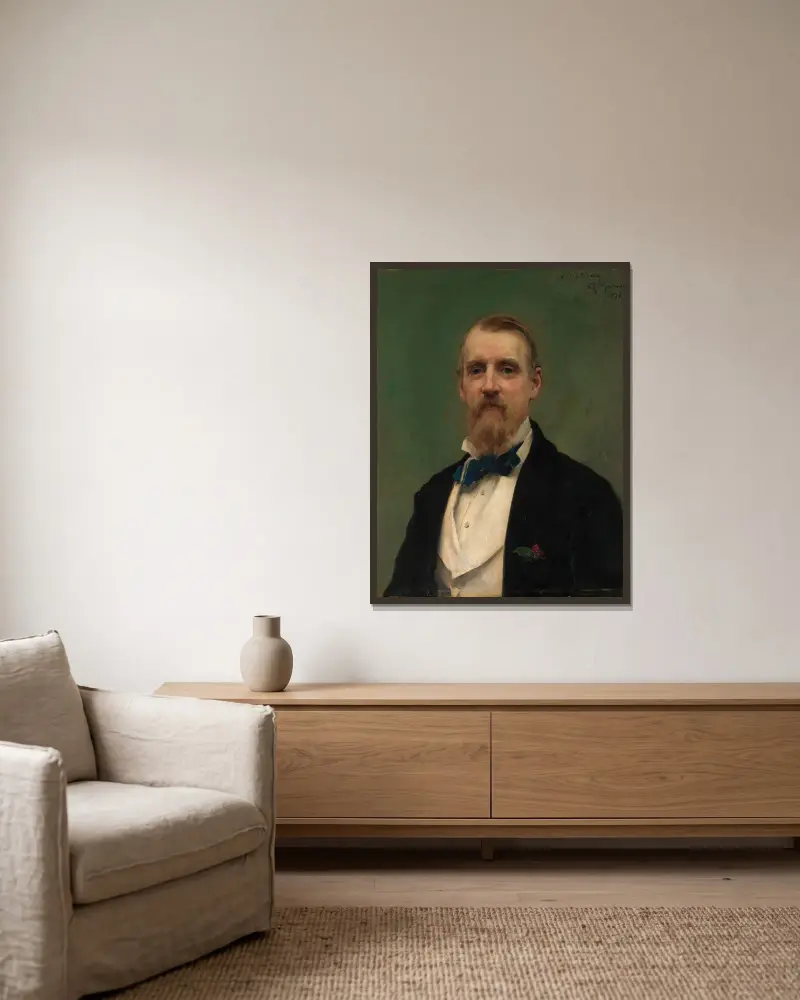 Samuel P. Avery (1822–1904) av Raimundo de Madrazo y Garreta inramad på en vägg