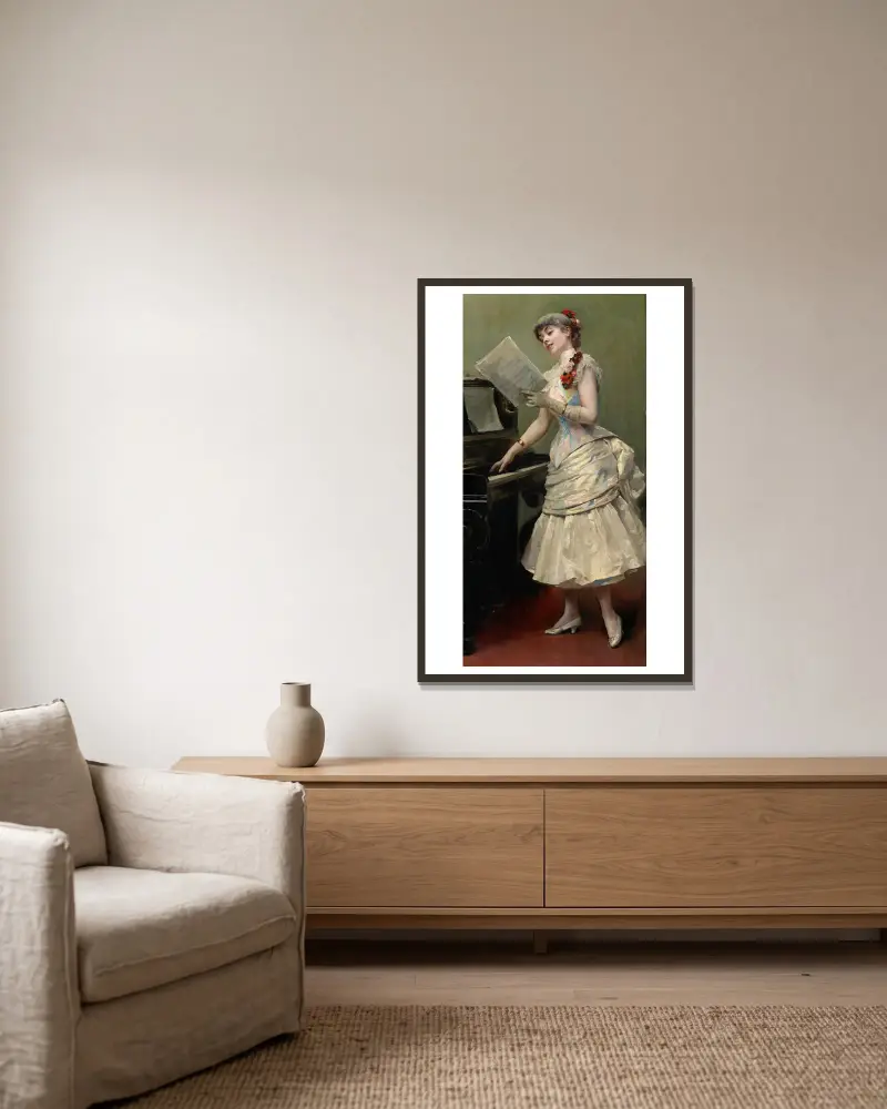 The Singer av Raimundo de Madrazo y Garreta inramad på en vägg