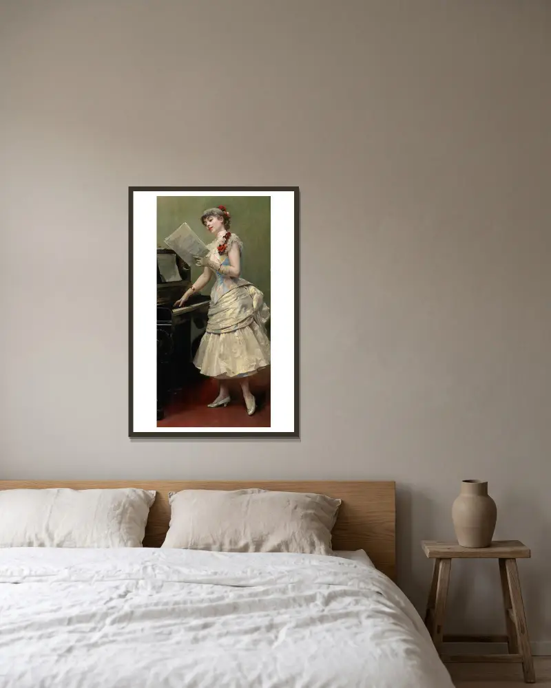 The Singer av Raimundo de Madrazo y Garreta inramad på en vägg