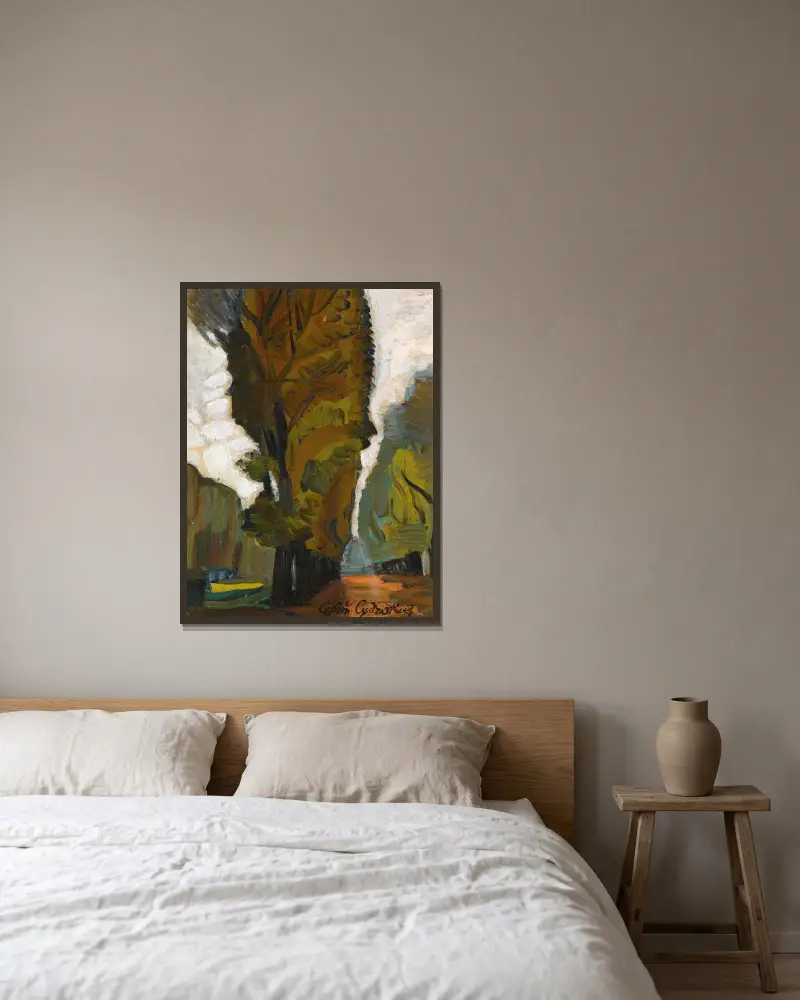 Landscape – nr 2 av Sergey Yurievich Sudeikin inramad på en vägg