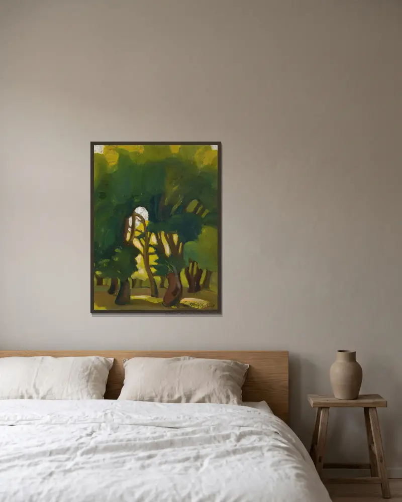 Landscape – nr 1 av Sergey Yurievich Sudeikin inramad på en vägg