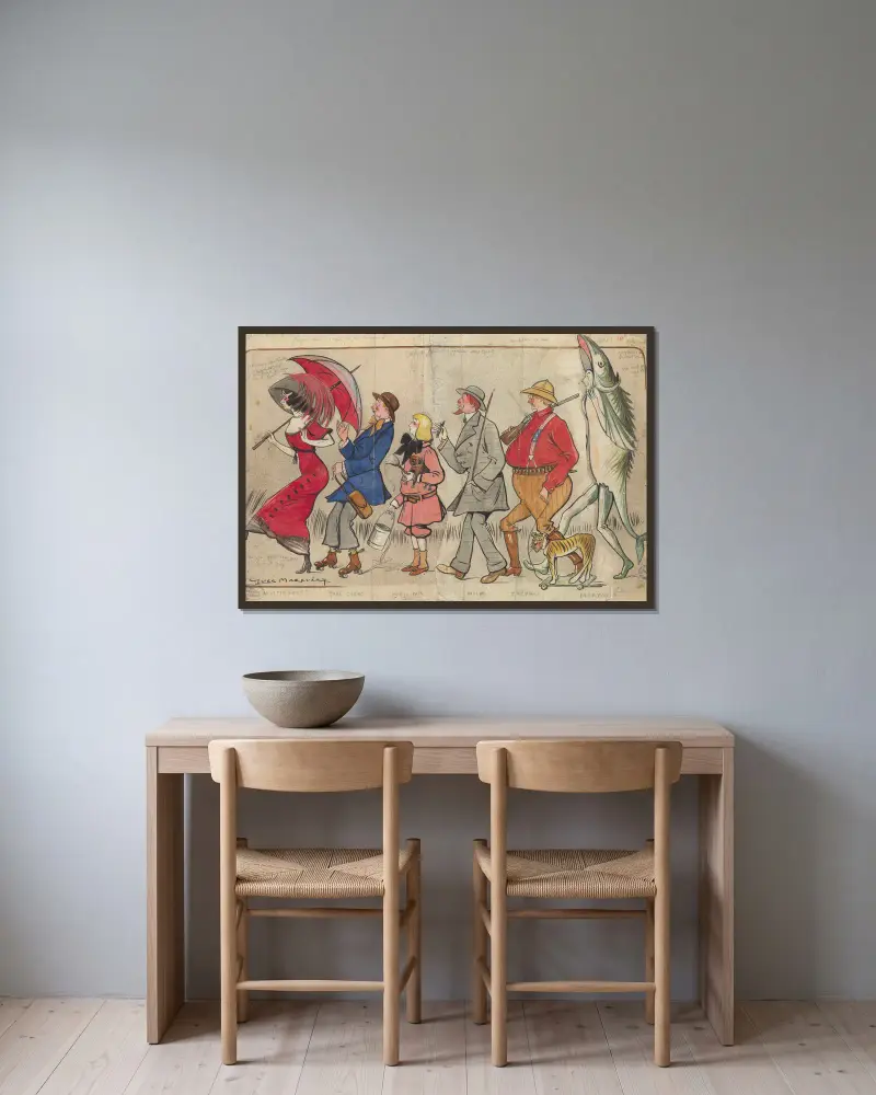La revue de Marigny av Gabriel Timmory och Maurice de Marsan, 1910 – nr 2 av Yves Marevéry inramad på en vägg