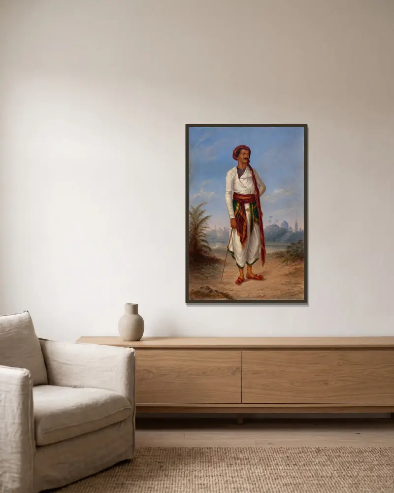 Hindu Man von Antonio Zeno Shindler gerahmt an einer Wand