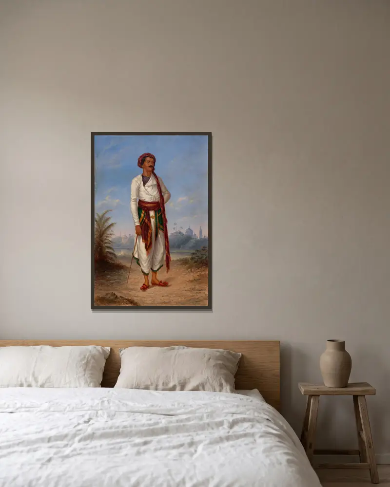 Hindu Man von Antonio Zeno Shindler gerahmt an einer Wand