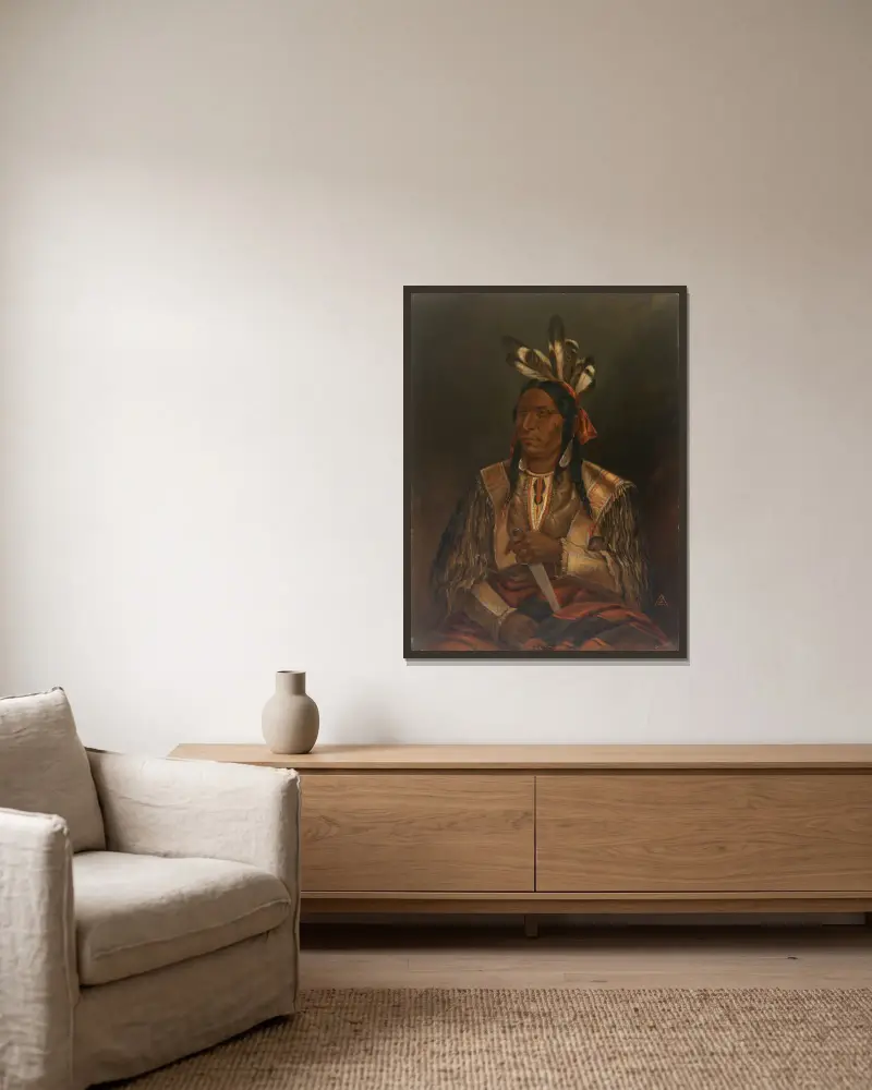 Keokuk (Der wachsame Fuchs), Junior von Antonio Zeno Shindler gerahmt an einer Wand