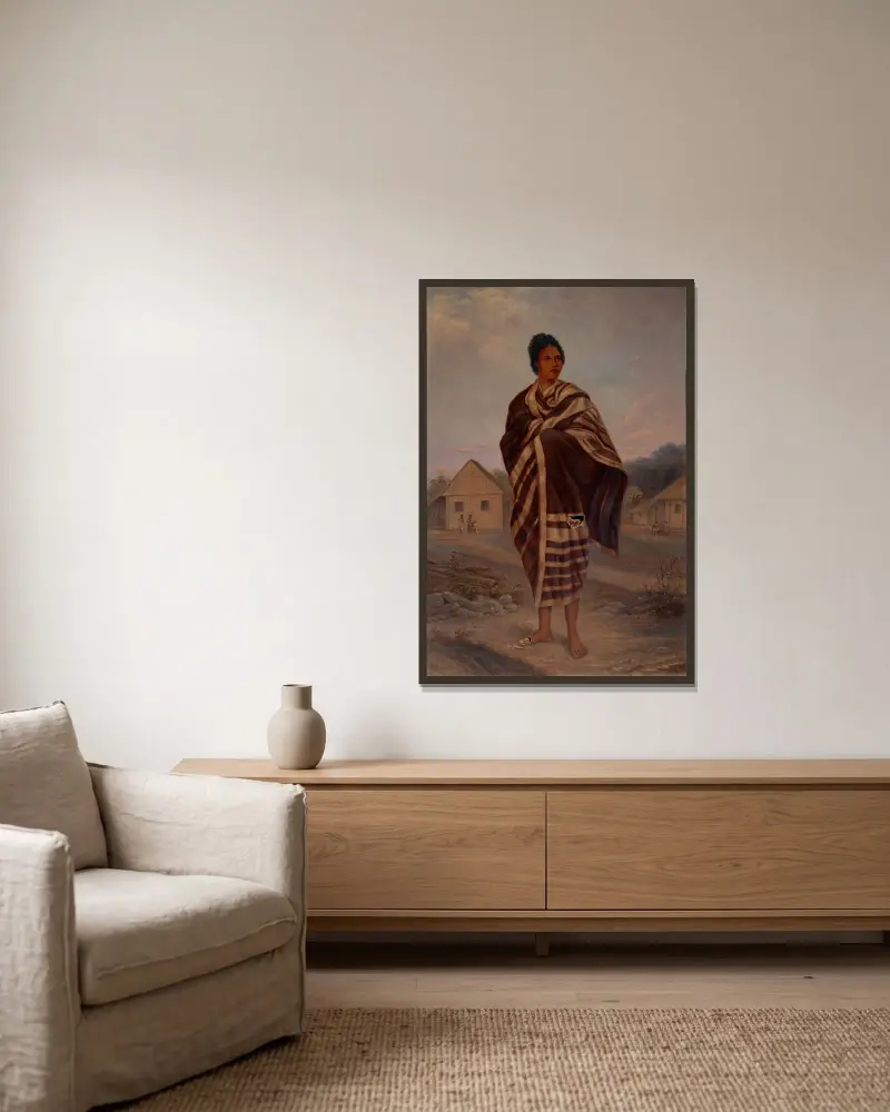 Malagasy Woman av Antonio Zeno Shindler inramad på en vägg