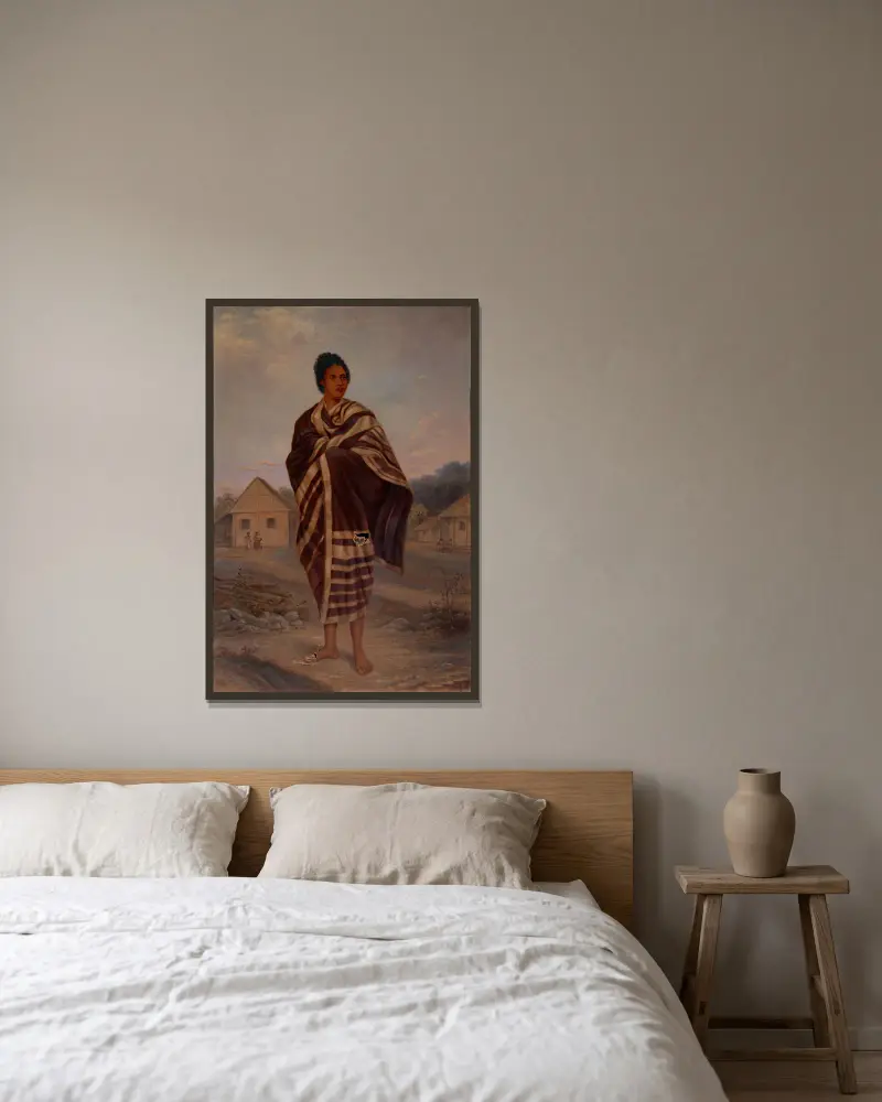 Malagasy Woman av Antonio Zeno Shindler inramad på en vägg
