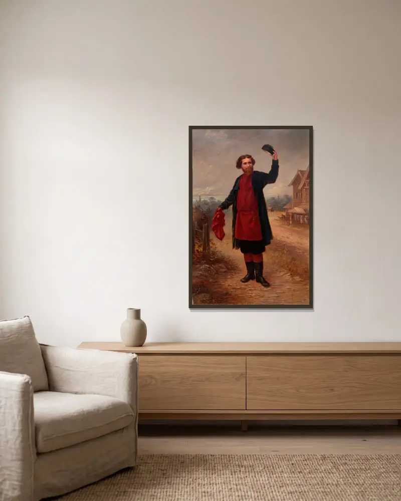 Russischer Mann von Antonio Zeno Shindler gerahmt an einer Wand