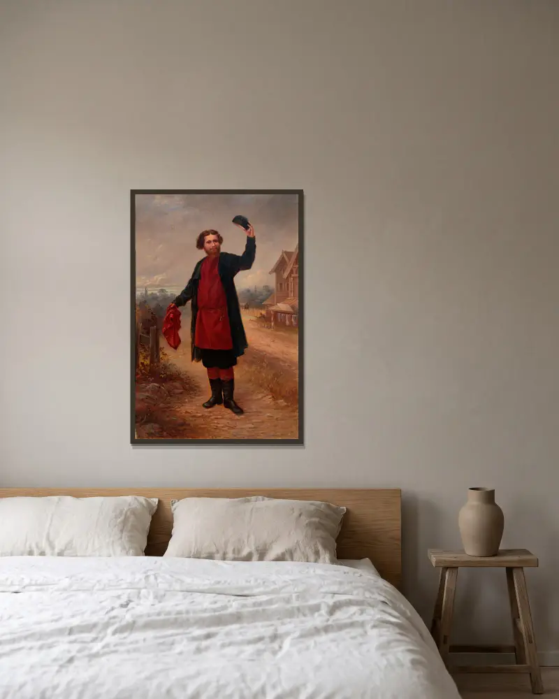 Russischer Mann von Antonio Zeno Shindler gerahmt an einer Wand