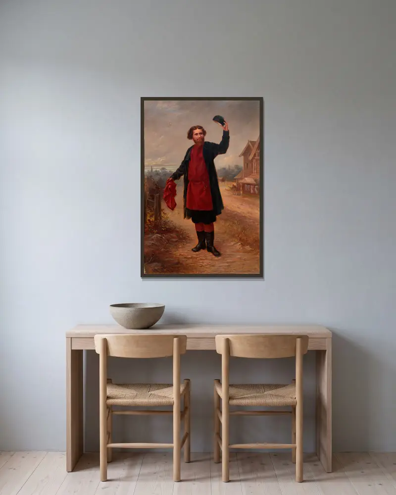 Russischer Mann von Antonio Zeno Shindler gerahmt an einer Wand