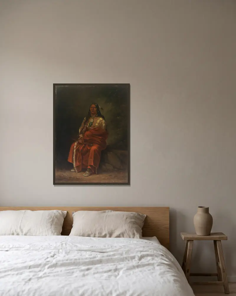 Spotted Tail von Antonio Zeno Shindler gerahmt an einer Wand