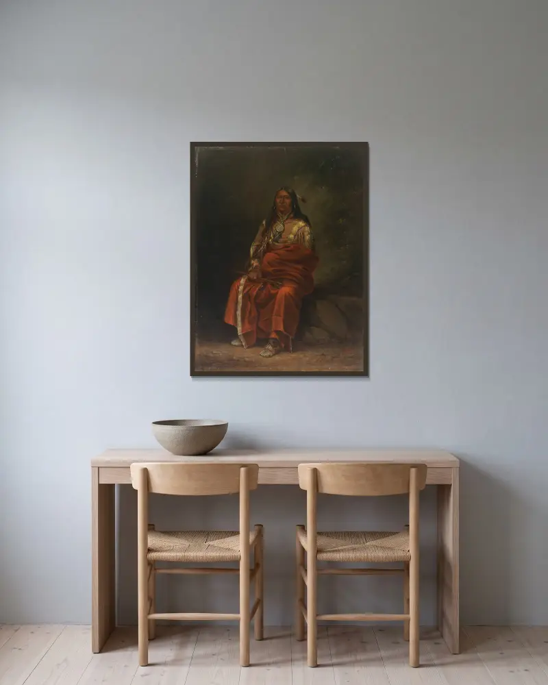 Spotted Tail von Antonio Zeno Shindler gerahmt an einer Wand