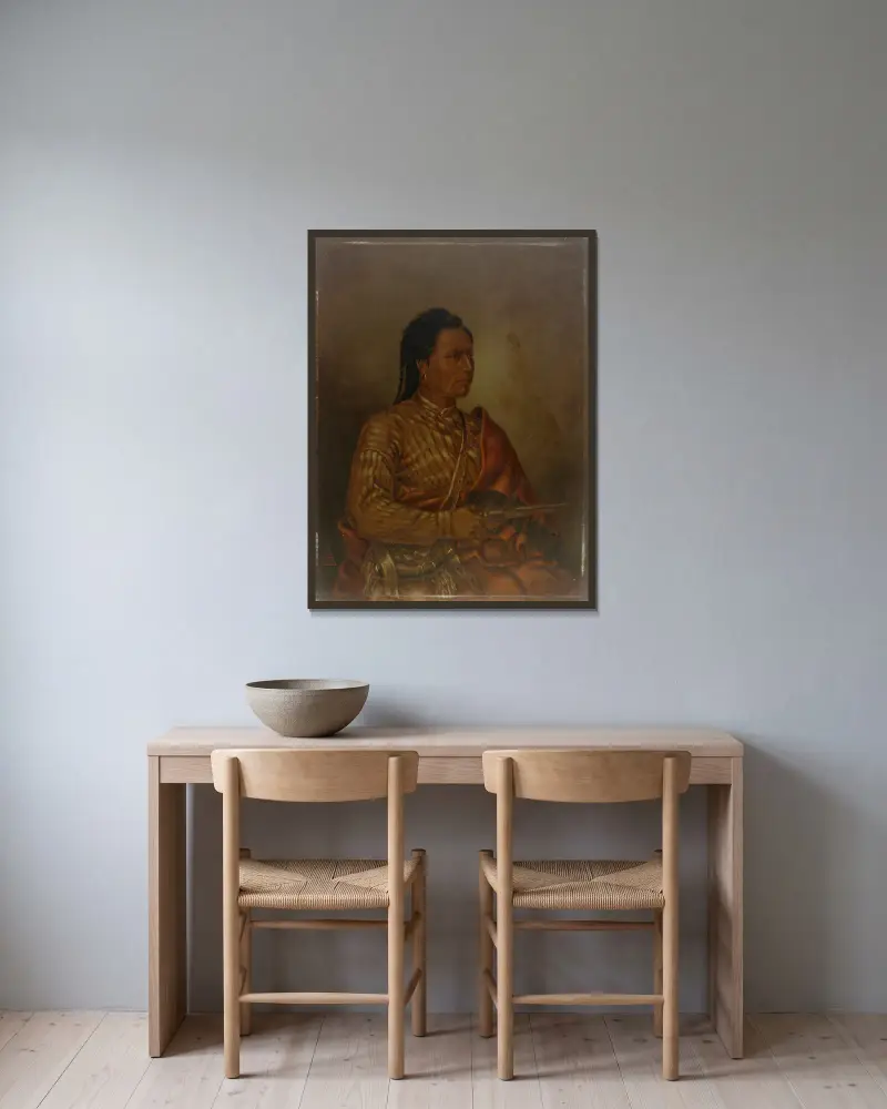 Ta-do-udo-sa (Präriehöna) von Antonio Zeno Shindler gerahmt an einer Wand