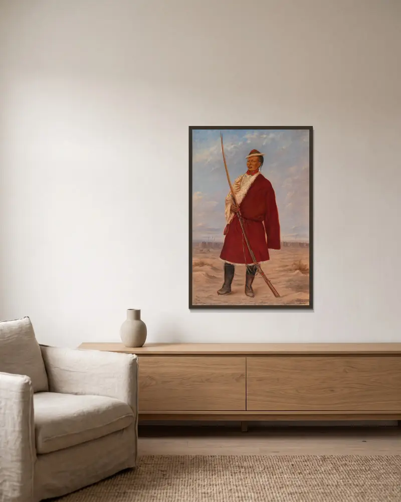 Tibetischer Mann von Antonio Zeno Shindler gerahmt an einer Wand